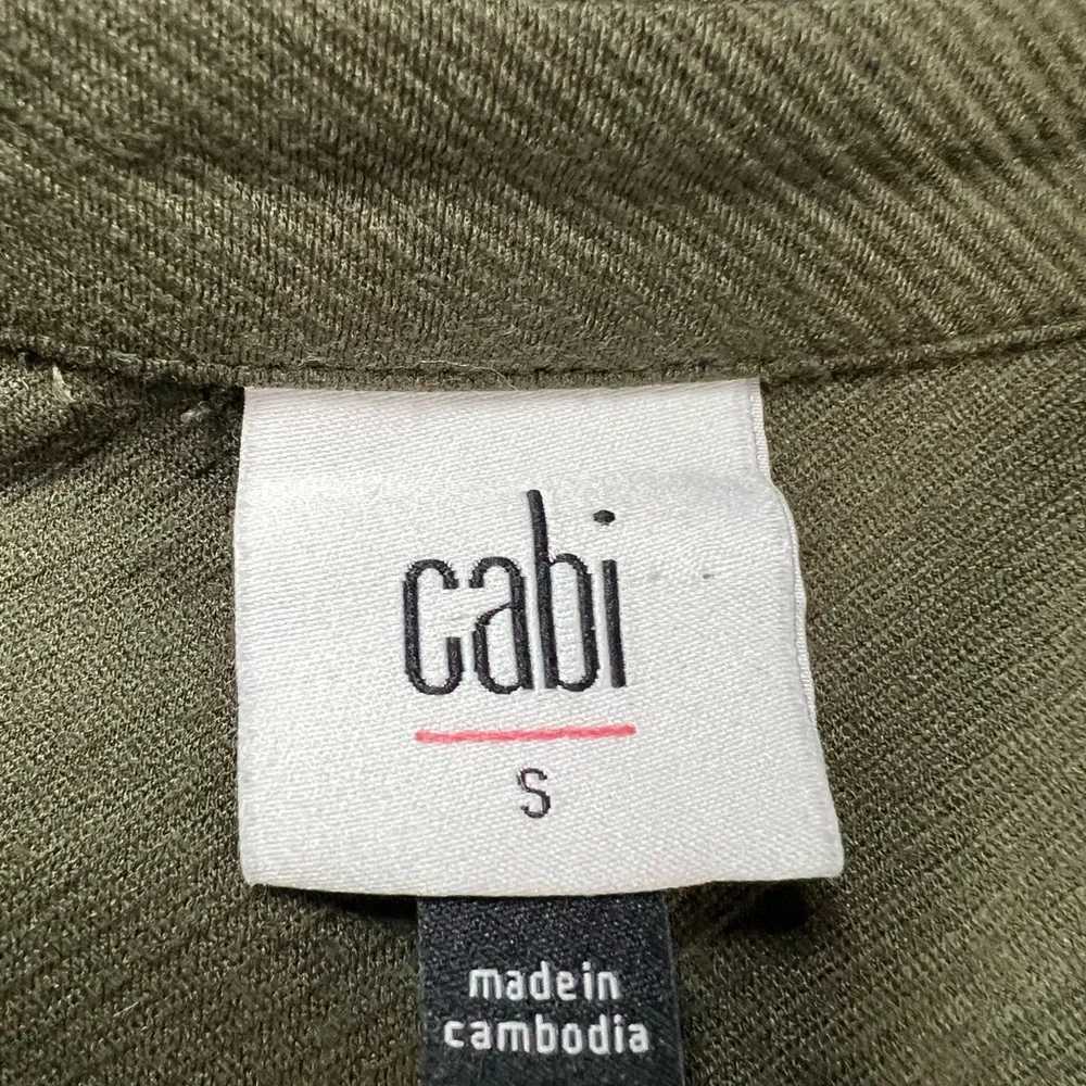 CAbi Women's Small Olive Green Academy Blazer 4120 Asymmetric Zip Stretch Jacket - Picture 4 of 7